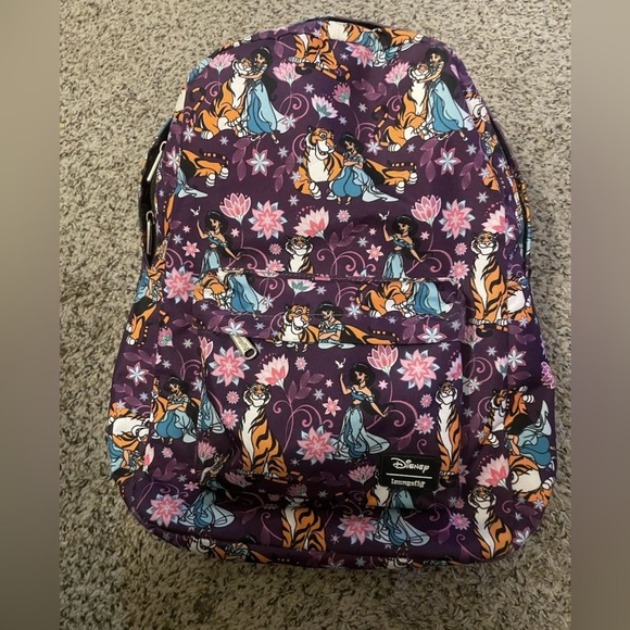 Disney Loungefly Handbags - Loungefly Disney Aladdin Princess Jasmine & Rajah Large Backpack Book Bag Rare